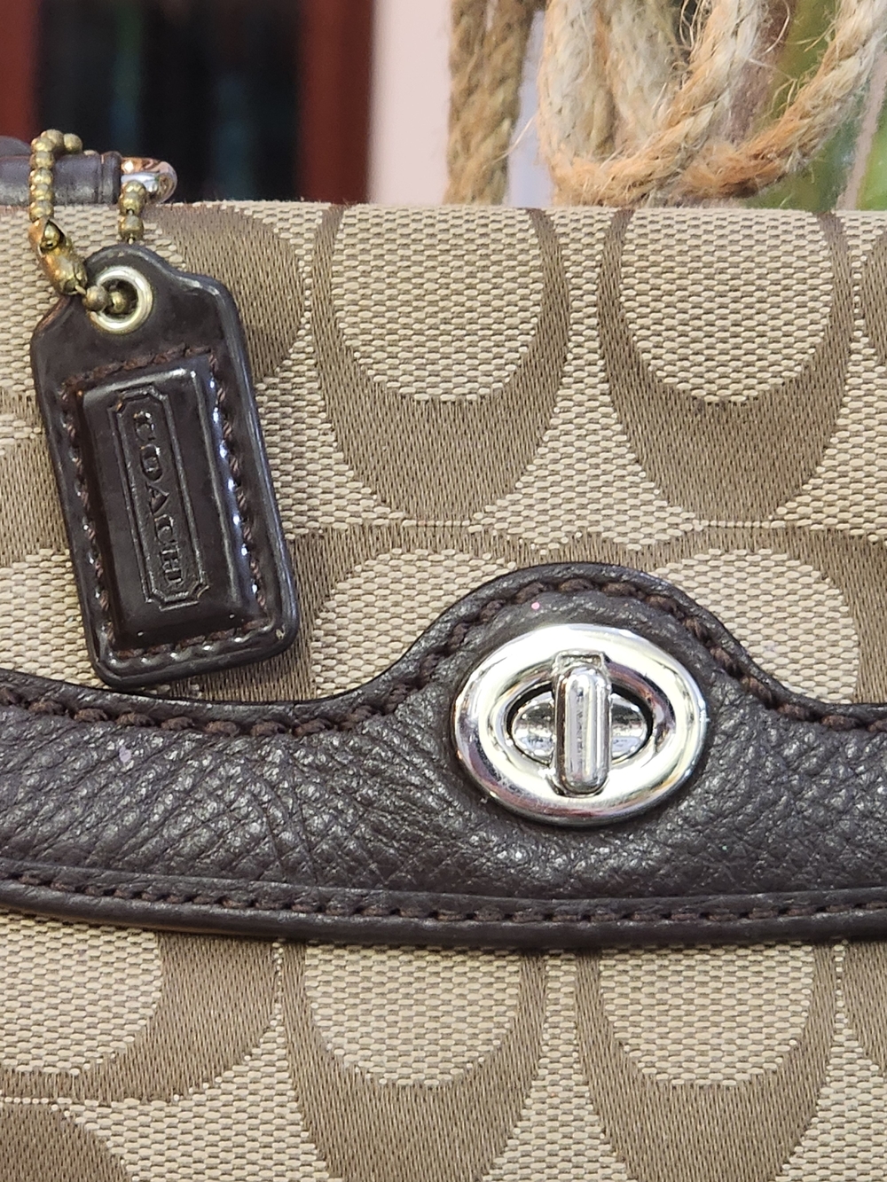 Coach Dylan Signature Canvas and Leather Mini Crossbody/wallet- GUC - Picture 3 of 7